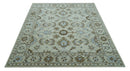 Custom Made Ivory, Taupe and Aqua Traditional Hand Tufted wool area rug