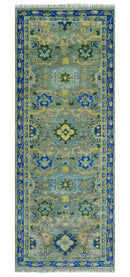 Custom Made Lt. Silver, Grey and Mustard Hand Knotted Traditional Oushak wool area rug