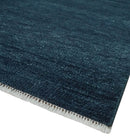 Custom Made Midnight blue Solid Hand knotted Modern wool Area Rug