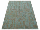 Custom Made Modern Abstract Blue Hand Tufted Wool Area Rug
