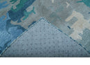 Custom Made Modern Abstract Blue Hand Tufted Wool Art-Silk Rug