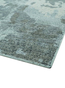 Custom Made Modern Abstract Design Blue And Gray Hand Knotted Wool Area Rug by The Rug Decor