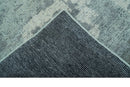 Custom Made Modern Abstract Design Blue And Gray Hand Knotted Wool Area Rug by The Rug Decor