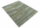 Custom Made Modern Abstract Design Brown And Gray Hand Knotted Wool Area Rug