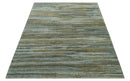 Custom Made Modern Abstract Design Brown And Gray Hand Knotted Wool Area Rug