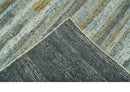 Custom Made Modern Abstract Design Brown And Gray Hand Knotted Wool Area Rug