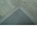 Custom Made Modern Abstract Design Ivory, Blue and Brown Hand Tufted Wool Area Rug