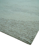 Custom Made Modern Abstract Design Ivory, Blue and Brown Hand Tufted Wool Area Rug