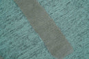Custom Made Modern Abstract Gray And Blue Hand Tufted Wool Area Rug