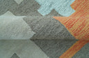 Custom Made Modern Abstract Gray And Blue Hand Tufted Wool Area Rug