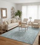 Custom Made Modern Abstract Gray Hand Tufted wool rug