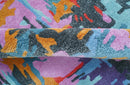 Custom Made Modern Abstract Multi-color Hand Tufted Wool-Art Silk Rug