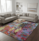 Custom Made Modern Abstract Multi-color Hand Tufted Wool-Art Silk Rug