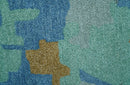 Custom Made Modern Blue Abstract Design Hand Tufted Wool And Viscose Area Rug