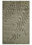 Hand-Knotted Premium Wool Area Rug Beige and Gray Contemporary by The Rug Decor