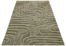 Hand-Knotted Premium Wool Area Rug Beige and Gray Contemporary by The Rug Decor