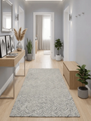 Custom Beige and Gray Modern Scandinavian Hand Tufted Wool Rug by The Rug Decor