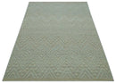 Beige Wool Hand Knotted Area Rug - Modern Contemporary Design Artisanal Custom Made by The Rug Decor