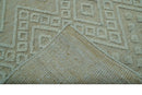 Beige Wool Hand Knotted Area Rug - Modern Contemporary Design Artisanal Custom Made by The Rug Decor