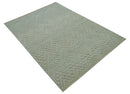 Beige Wool Hand Knotted Area Rug - Modern Contemporary Design Artisanal Custom Made by The Rug Decor