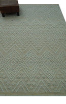 Beige Wool Hand Knotted Area Rug - Modern Contemporary Design Artisanal Custom Made by The Rug Decor