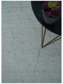 Custom Made Modern Contemporary White and Brown Hand Knotted Wool Rug