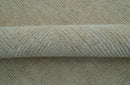 Custom Made Modern Geometrical Beige and Silver Hand Tufted Natural Wool Area Rug