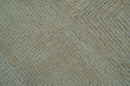 Custom Made Modern Geometrical Beige and Silver Hand Tufted Natural Wool Area Rug