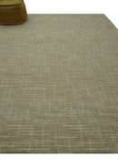Hand Tufted Wool Area Rug in Beige - Contemporary Geometric Design