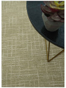 Hand Tufted Wool Area Rug in Beige - Contemporary Geometric Design