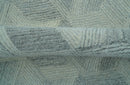 Custom Made Modern Geometrical Gray Hand Tufted Natural Wool Area Rug