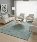 Custom Made Modern Geometrical Gray Hand Tufted Natural Wool Area Rug