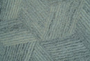 Custom Made Modern Geometrical Gray Hand Tufted Natural Wool Area Rug