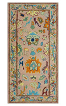 Custom Made Modern Oushak Peach And Rust Hand Tufted Runner Wool Rug by The Rug Decor