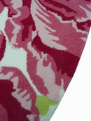 Custom Made Modern Pink Floral Hand Tufted Wool Rug
