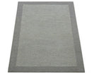 Gray Hand Tufted Wool Area Rug with Modern Solid Design - Soft Pile by The Rug Decor