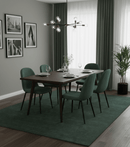 Custom Made Modern Solid Green Hand Tufted Wool Area Rug