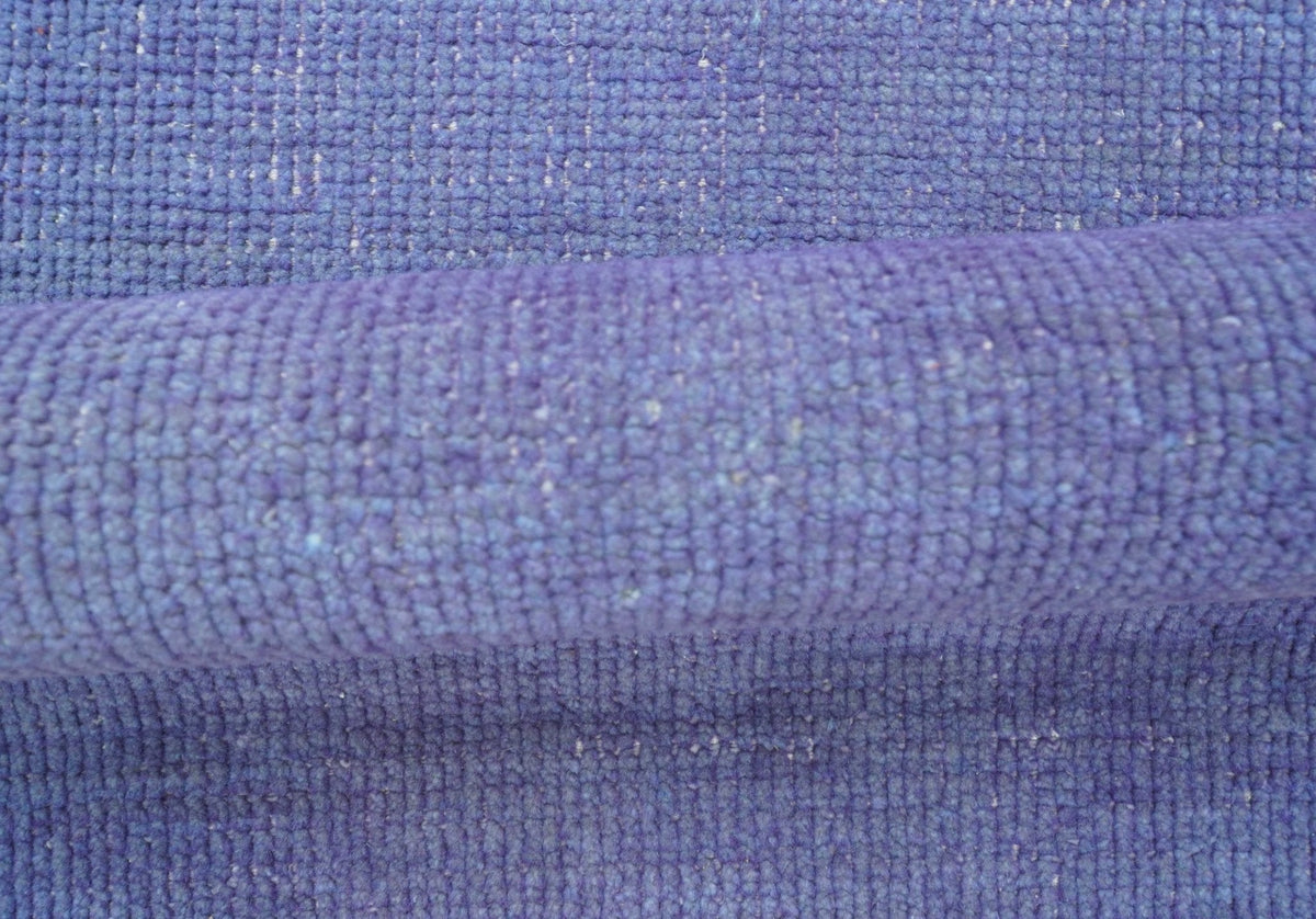 Overdyed Blue Hand-Knotted Wool Area Rug Modern Minimalist Design, photo 3 of 9