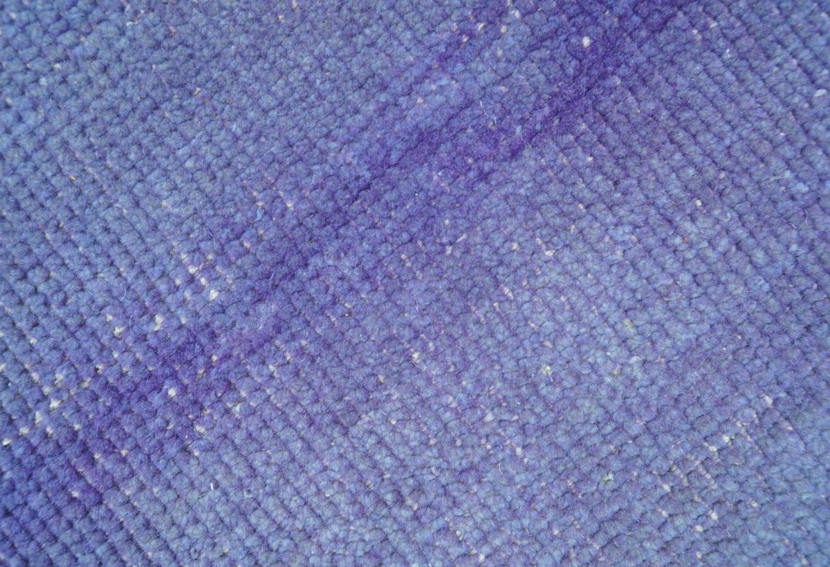 Overdyed Blue Hand-Knotted Wool Area Rug Modern Minimalist Design, photo 7 of 9