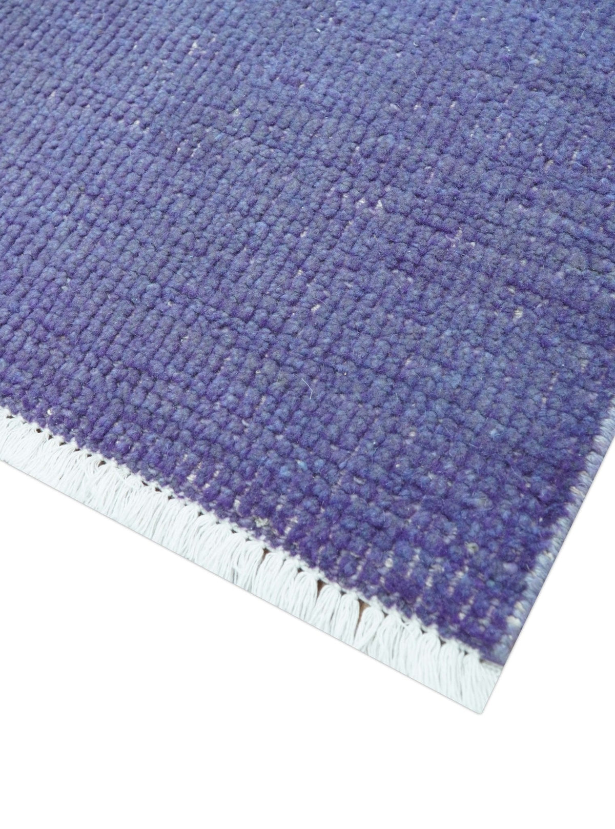 Overdyed Blue Hand-Knotted Wool Area Rug Modern Minimalist Design, photo 5 of 9