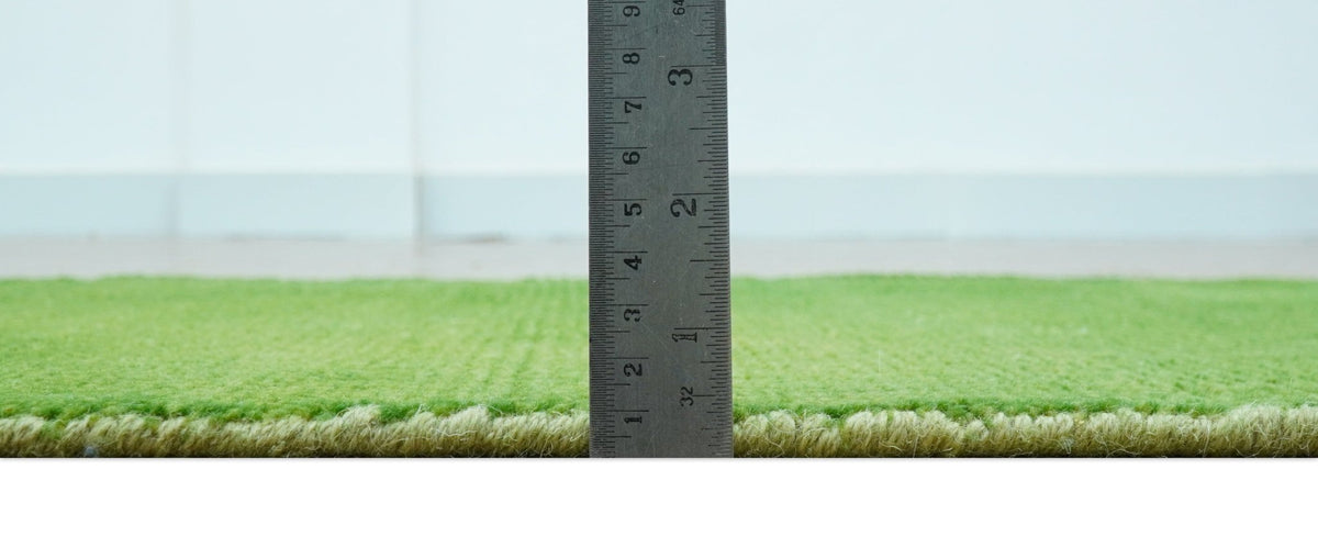 Green Hand Knotted Wool Area Rug - Overdyed Modern Contemporary Statement Design, photo 9 of 9