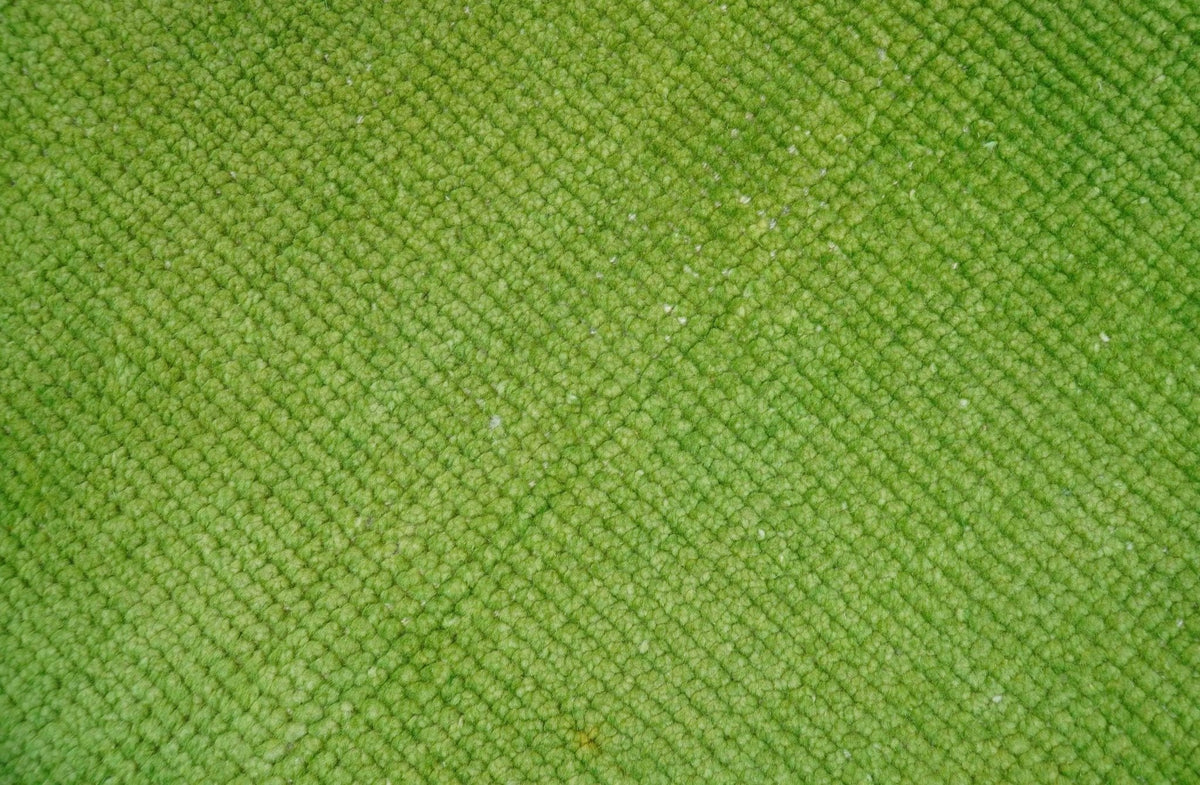 Green Hand Knotted Wool Area Rug - Overdyed Modern Contemporary Statement Design, photo 4 of 9