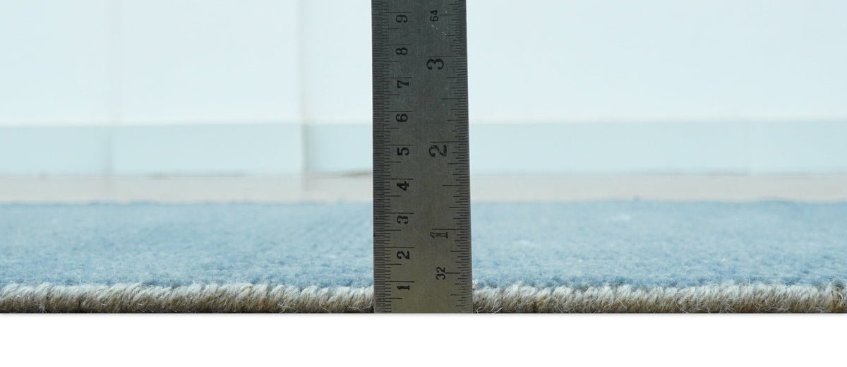 Light Blue Overdyed Hand Knotted Wool Area Rug - Modern Design, photo 7 of 9