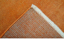 Custom Made Modern Solid Overdyed Orange Hand Knotted Wool Area Rug