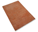 Custom Made Modern Solid Overdyed Rust Hand Knotted Wool Area Rug