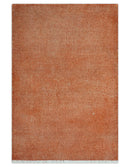 Custom Made Modern Solid Overdyed Rust Hand Knotted Wool Area Rug
