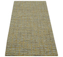 Custom Made Modern Style Hand Tufted Mustard and Brown Wool Rug