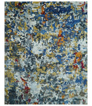 Custom Made Multi-color Modern Abstract Hand Tufted Wool-Art Silk Rug