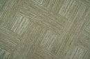 Custom Made Olive and Ivory Modern Geometrical Hand Tufted wool rug