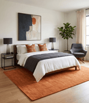 Orange Wool Hand Tufted Contemporary Area Rug - Made to Order